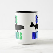 Größe Materie Funny Fishing Tasse groß (Zentrum)