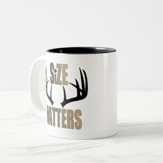 Größe Materie Funny Junting Zweifarbige Tasse (Vorderseite Links)