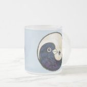 Große mattierte Tasse mit Yin Yang Tauben des Frie (VorderseiteRechts)