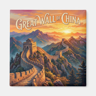 Große Mauer Chinas bei Sonnenuntergang Magnet
