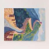 Große Mauer Chinas Gemälde Wasserfarbe Puzzle (Horizontal)