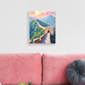 Große Mauer Chinas | Reise Malerei Leinwanddruck (Insitu (Wohnzimmer))