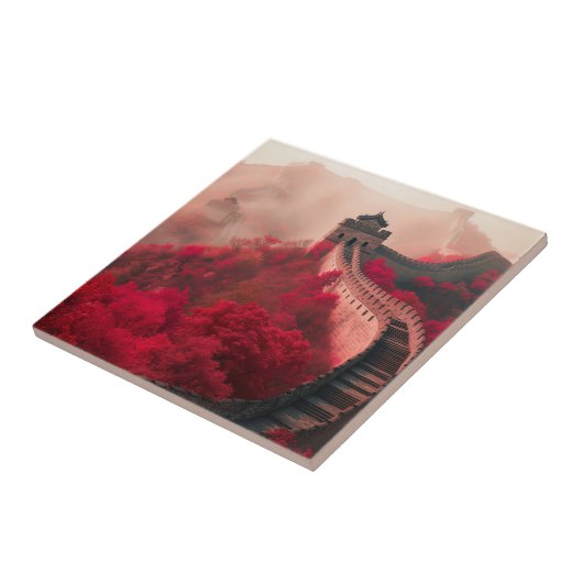 Große Mauer der China im Herbst - Landschaftlich R Fliese (Seite)