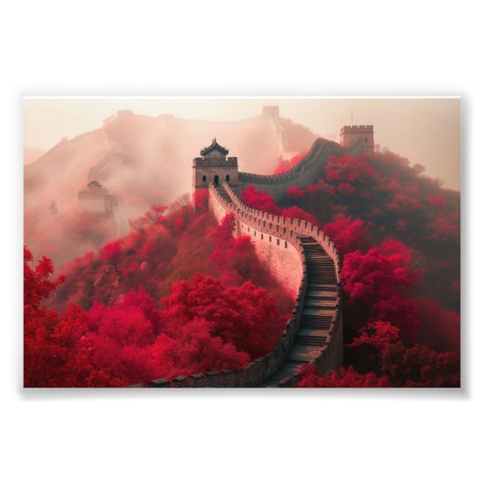 Große Mauer der China im Herbst - Landschaftlich R Fotodruck (Vorne)