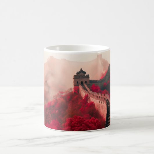 Große Mauer der China im Herbst - Landschaftlich R Kaffeetasse (Mittel)