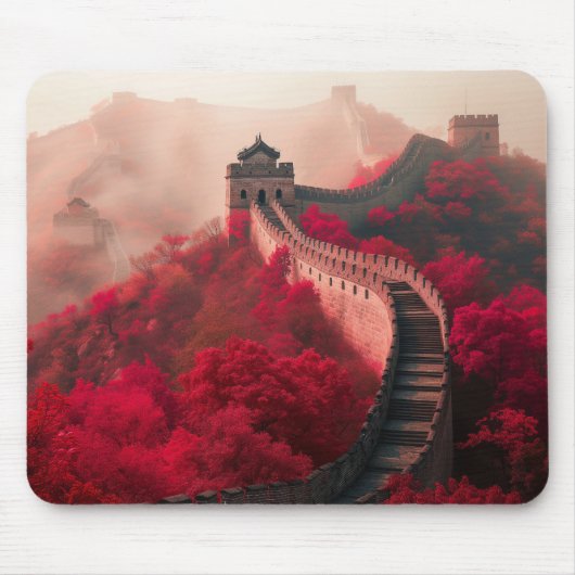 Große Mauer der China im Herbst - Landschaftlich R Mousepad (Vorne)