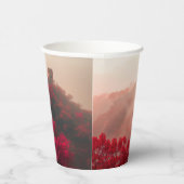 Große Mauer der China im Herbst - Landschaftlich R Pappbecher (Rechts)