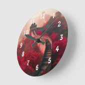 Große Mauer der China im Herbst - Landschaftlich R Runde Wanduhr (Winkel)