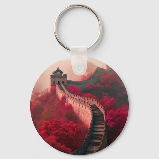Große Mauer der China im Herbst - Landschaftlich R Schlüsselanhänger (Vorderseite)