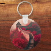 Große Mauer der China im Herbst - Landschaftlich R Schlüsselanhänger (Vorderseite)