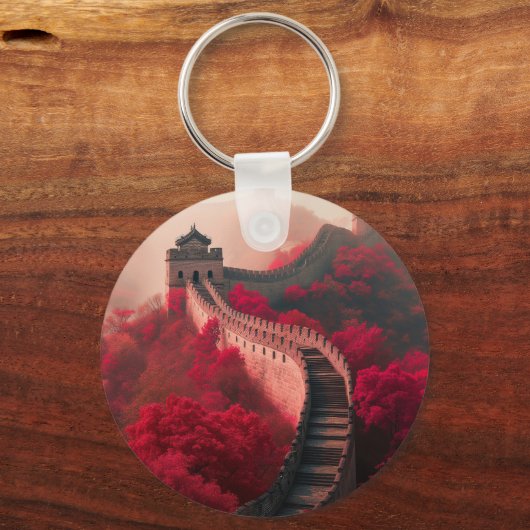 Große Mauer der China im Herbst - Landschaftlich R Schlüsselanhänger (Vorderseite)