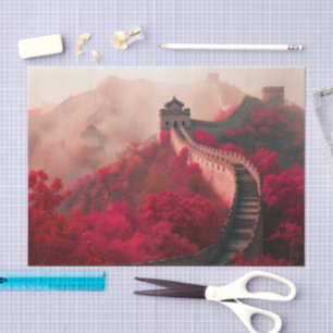 Große Mauer der China im Herbst - Landschaftlich R Seidenpapier