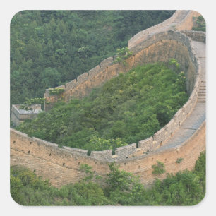 Große Mauer der China in Jinshanling, China. Quadratischer Aufkleber