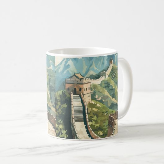 Große Mauer der China Kaffeetasse (VorderseiteRechts)