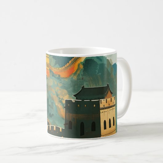 Große Mauer der China Kaffeetasse (VorderseiteRechts)