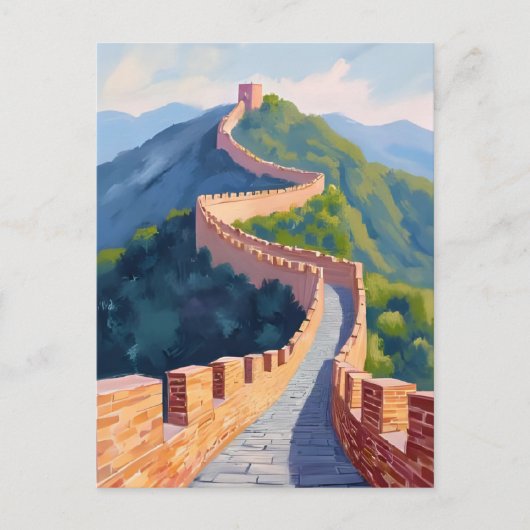 Große Mauer der China Malerei Postkarte (Vorderseite)