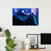 Große Mauer der China mit dem Mond Poster (Heimbüro)