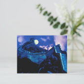 Große Mauer der China mit dem Mond Postkarte (Stehend Vorderseite)