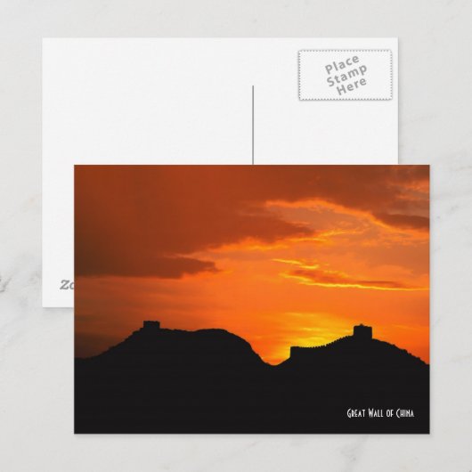 Große Mauer der China Postkarte (Vorne/Hinten)