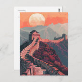 Große Mauer der China Postkarte (Vorne/Hinten)