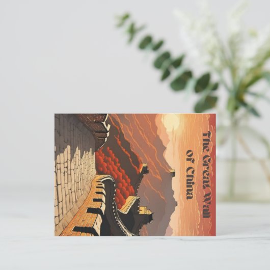 Große Mauer der China Postkarte (Stehend Vorderseite)