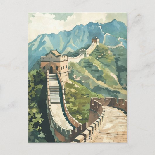 Große Mauer der China Postkarte (Vorderseite)