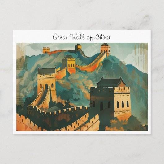 Große Mauer der China Postkarte (Vorderseite)