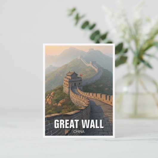 Große Mauer der China Postkarte (Stehend Vorderseite)