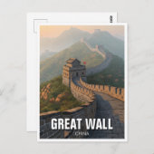 Große Mauer der China Postkarte (Vorne/Hinten)