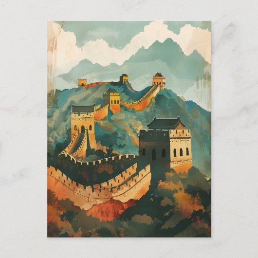 Große Mauer der China Postkarte (Vorderseite)
