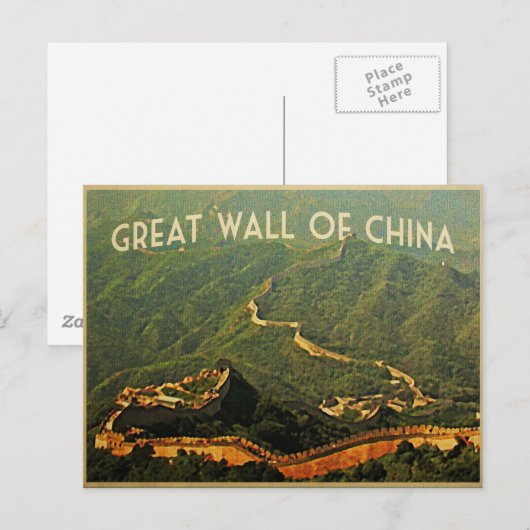 Große Mauer der China Postkarte (Vorne/Hinten)