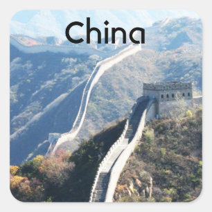 Große Mauer der China Quadratischer Aufkleber