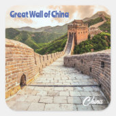 Große Mauer der China Quadratischer Aufkleber (Vorderseite)