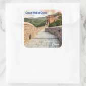 Große Mauer der China Quadratischer Aufkleber (Tasche)