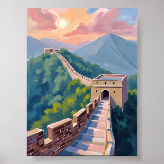 Große Mauer der China | Reisebild Poster (Vorne)