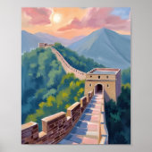 Große Mauer der China | Reisebild Poster (Vorne)