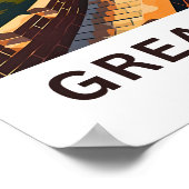 Große Mauer der China Reisedrucke Poster (Ecke)