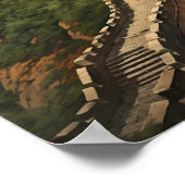 Große Mauer der China Reisen Vintag Poster (Ecke)
