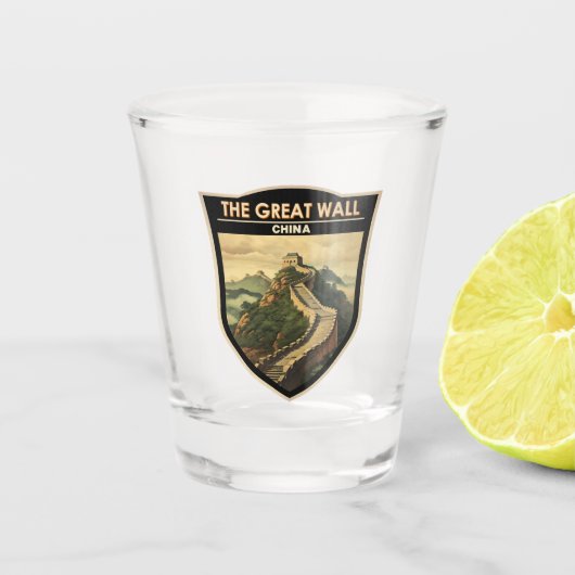 Große Mauer der China Reisen Vintag Schnapsglas (Vorderseite)