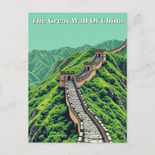 Große Mauer der China Retro Vintage Reise Postkarte