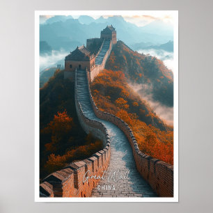 Große Mauer der China schöner touristischer Ort Poster
