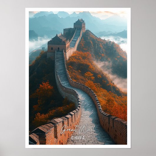 Große Mauer der China schöner touristischer Ort Poster (Vorne)