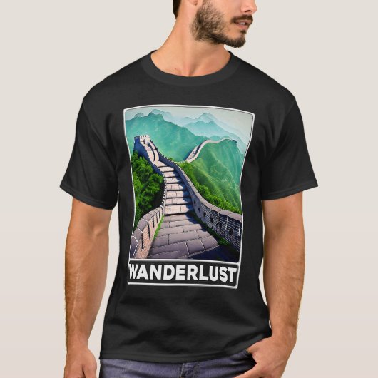 Große Mauer der China Wanderlust T-Shirt (Vorderseite)