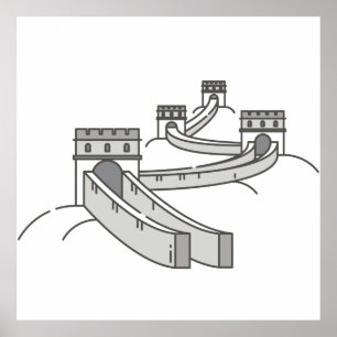 Große Mauer der Sehenswürdigkeit der China Poster