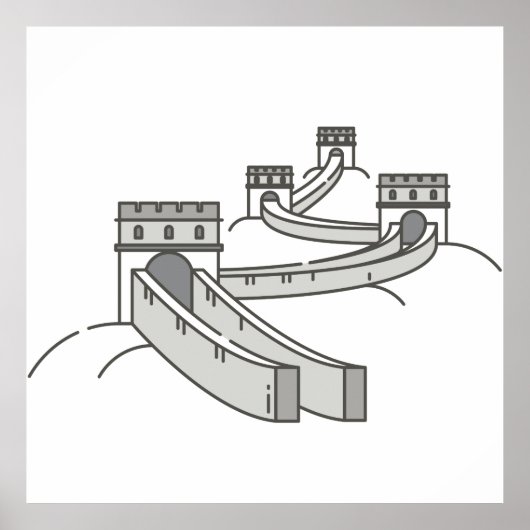 Große Mauer der Sehenswürdigkeit der China Poster (Vorne)