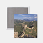 Große Mauer, die sich durch den Berg zieht, Magnet (Vorderseite/Rückseite)