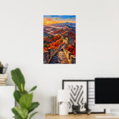 Große Mauer im Herbstfeuer Poster (Heimbüro)