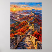 Große Mauer im Herbstfeuer Poster (Vorne)
