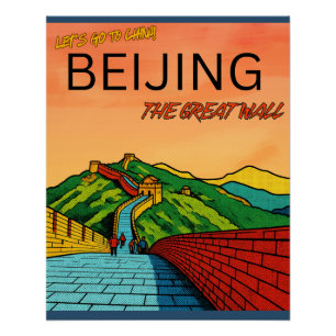 Große Mauer Peking China Reise  Poster