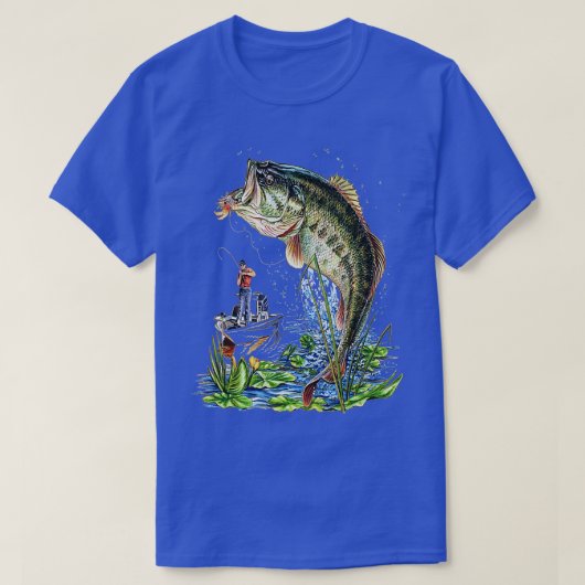 Große Maulbarsch-Fische fangen T-Shirt (Design vorne)